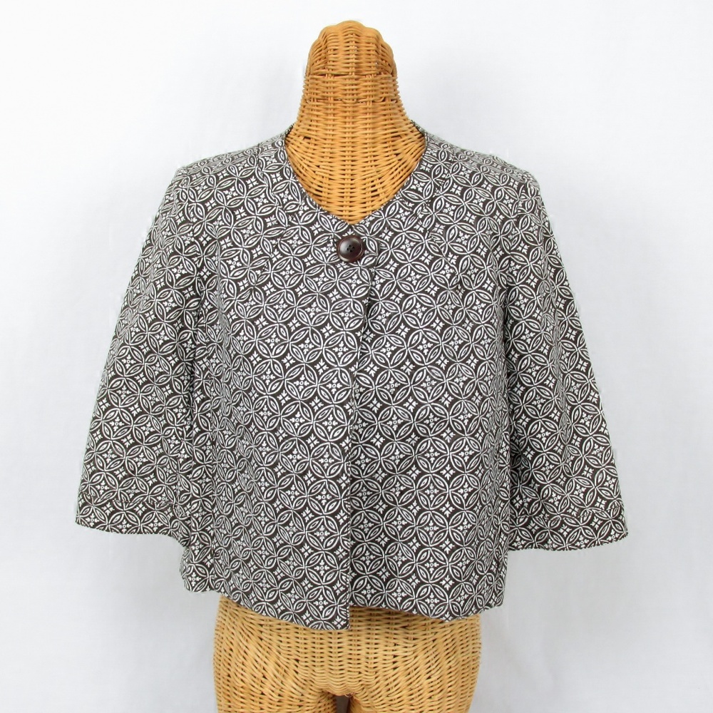 Womens Talbots One Button Brown Lined Blazer Sz 10